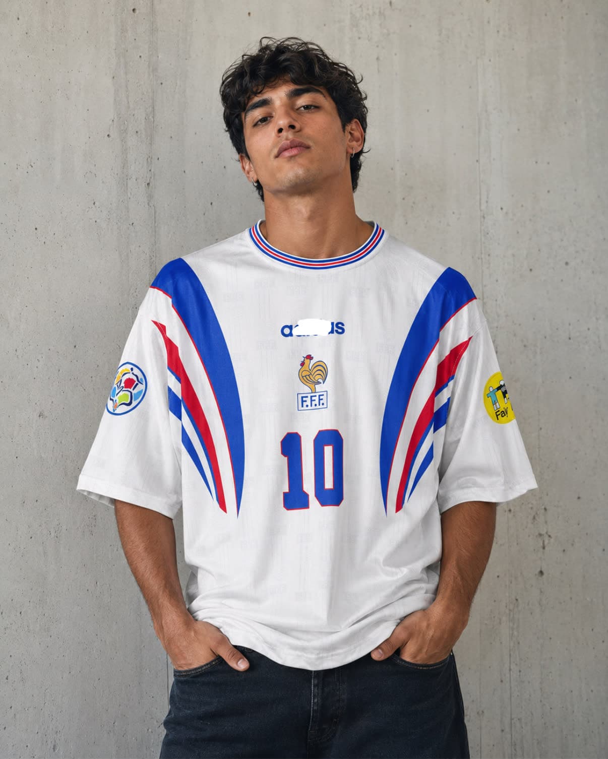 FRANCE 1996-97 FIVE SLEEVE RETRO JERSEY ZIDANE