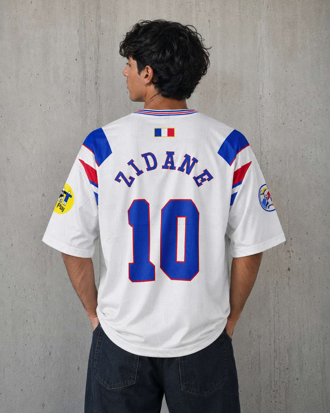FRANCE 1996-97 FIVE SLEEVE RETRO JERSEY ZIDANE